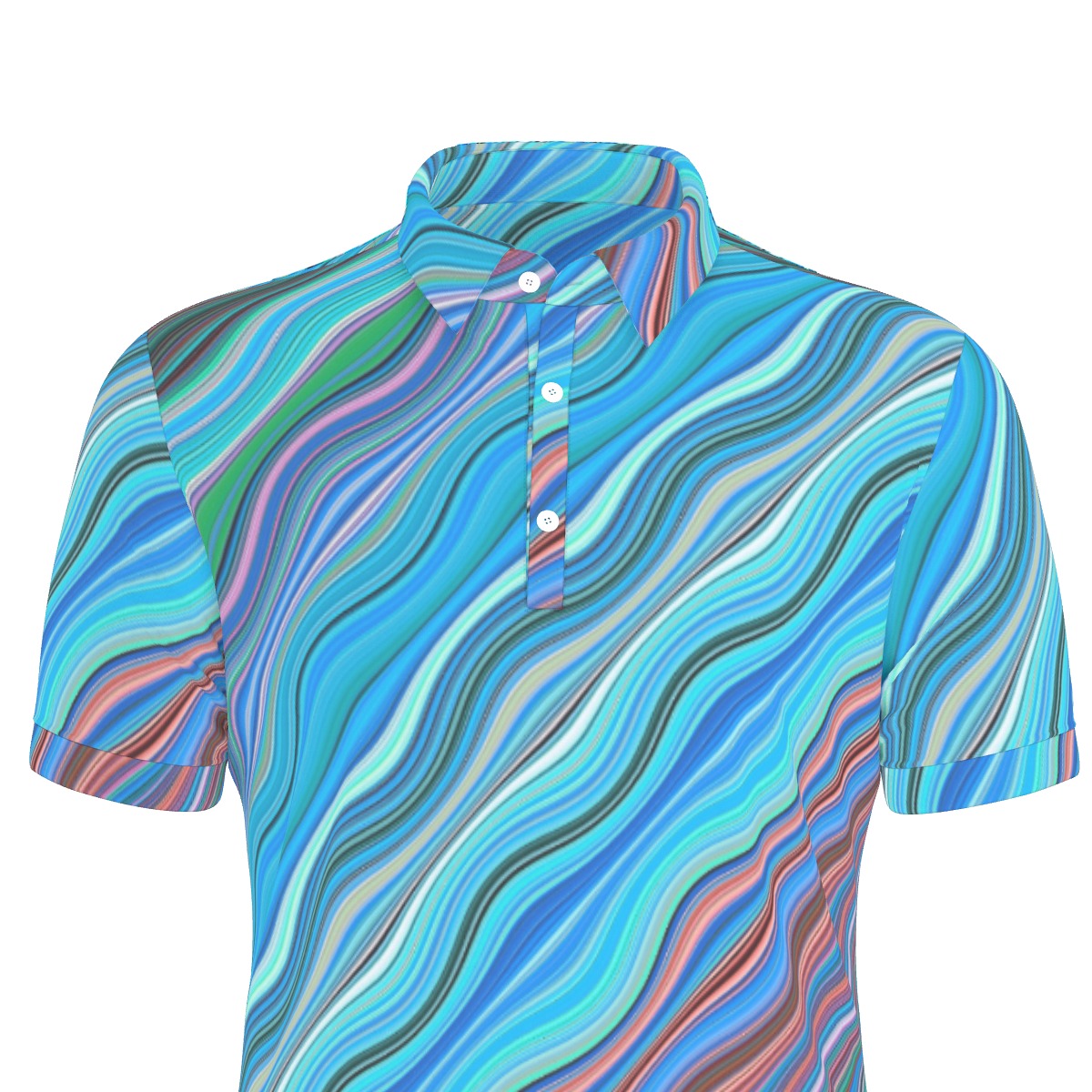 Swirling River Stretch Polo Shirt