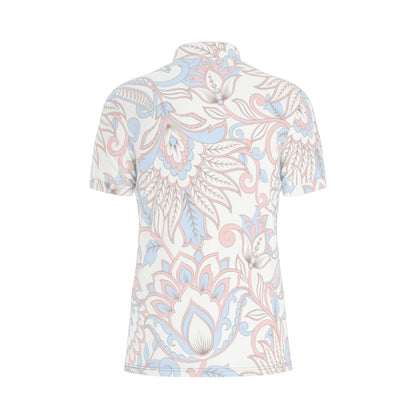 Pale Paisley Stretch Polo Shirt