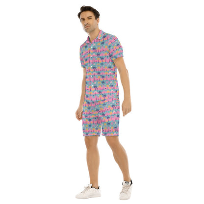 Tropicana Men's Short Sleeve Shirt Set with Shorts