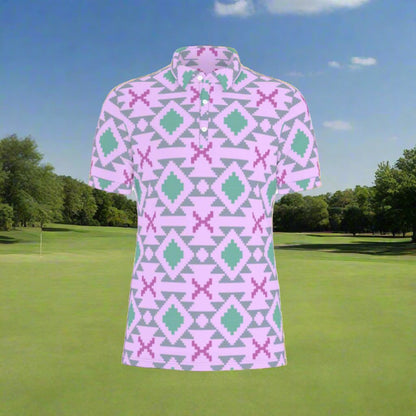 Kaleidoscope Crest Stretch Polo Shirt