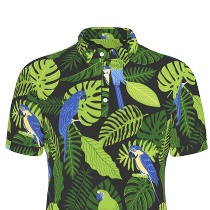 Parrots in Paradise Stretch Polo Shirt