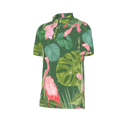 Paradise Pink Flamingo Stretch Polo Shirt