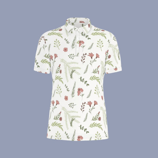 Botanical Harmony Stretch Polo Shirt