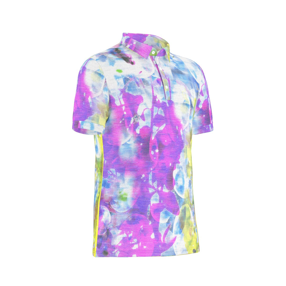 Purple, Blue, Yellow Watercolor Stretch Polo Shirt