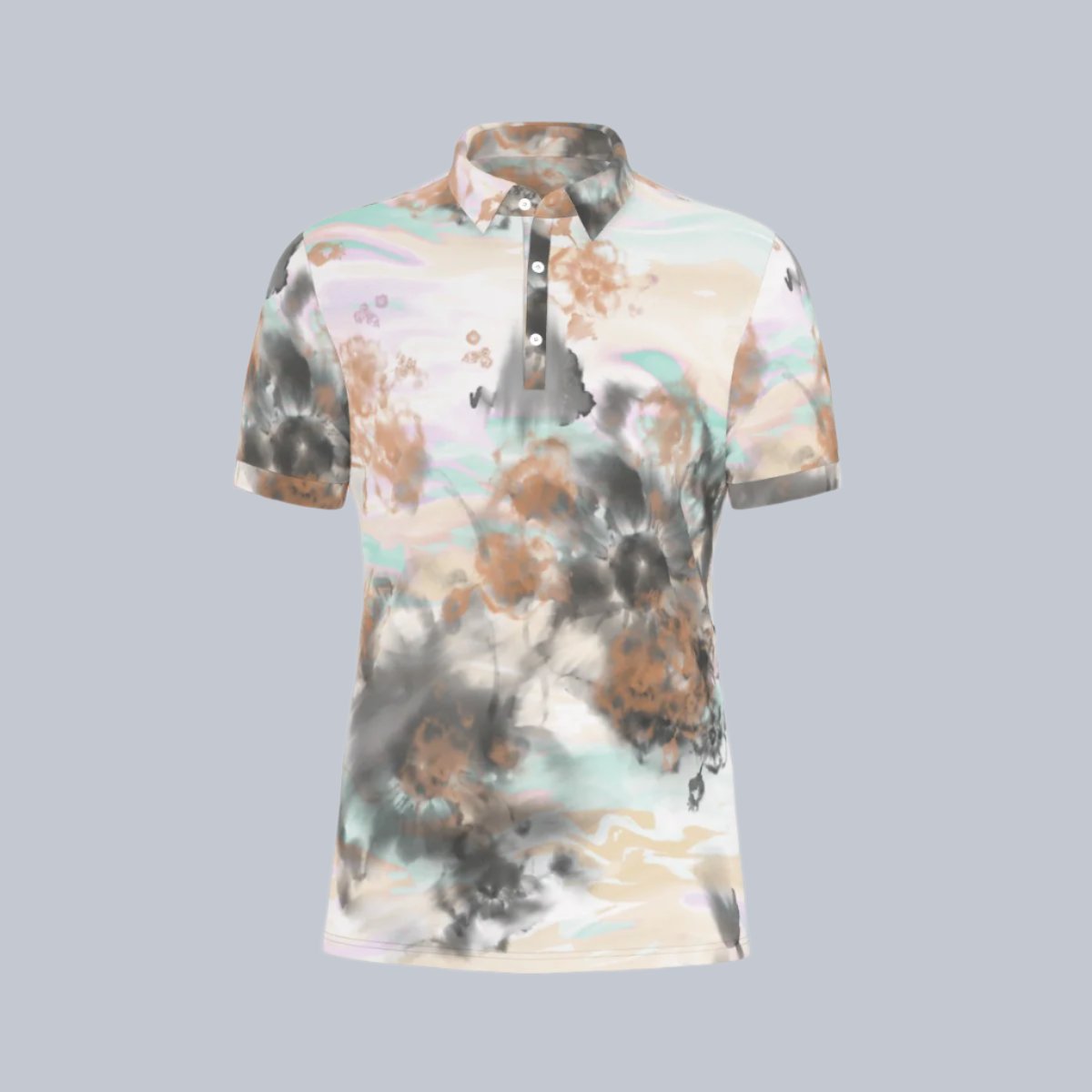 Muted Hues Watercolor Stretch Polo Shirt