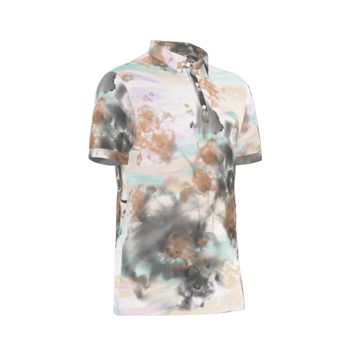 Muted Hues Watercolor Stretch Polo Shirt