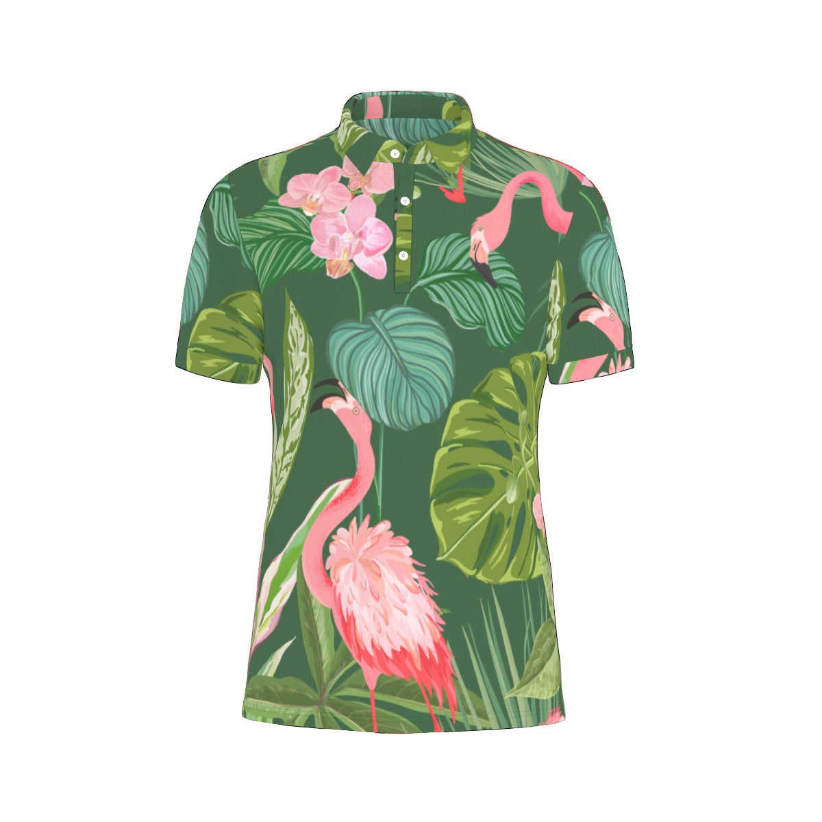 Paradise Pink Flamingo Stretch Polo Shirt