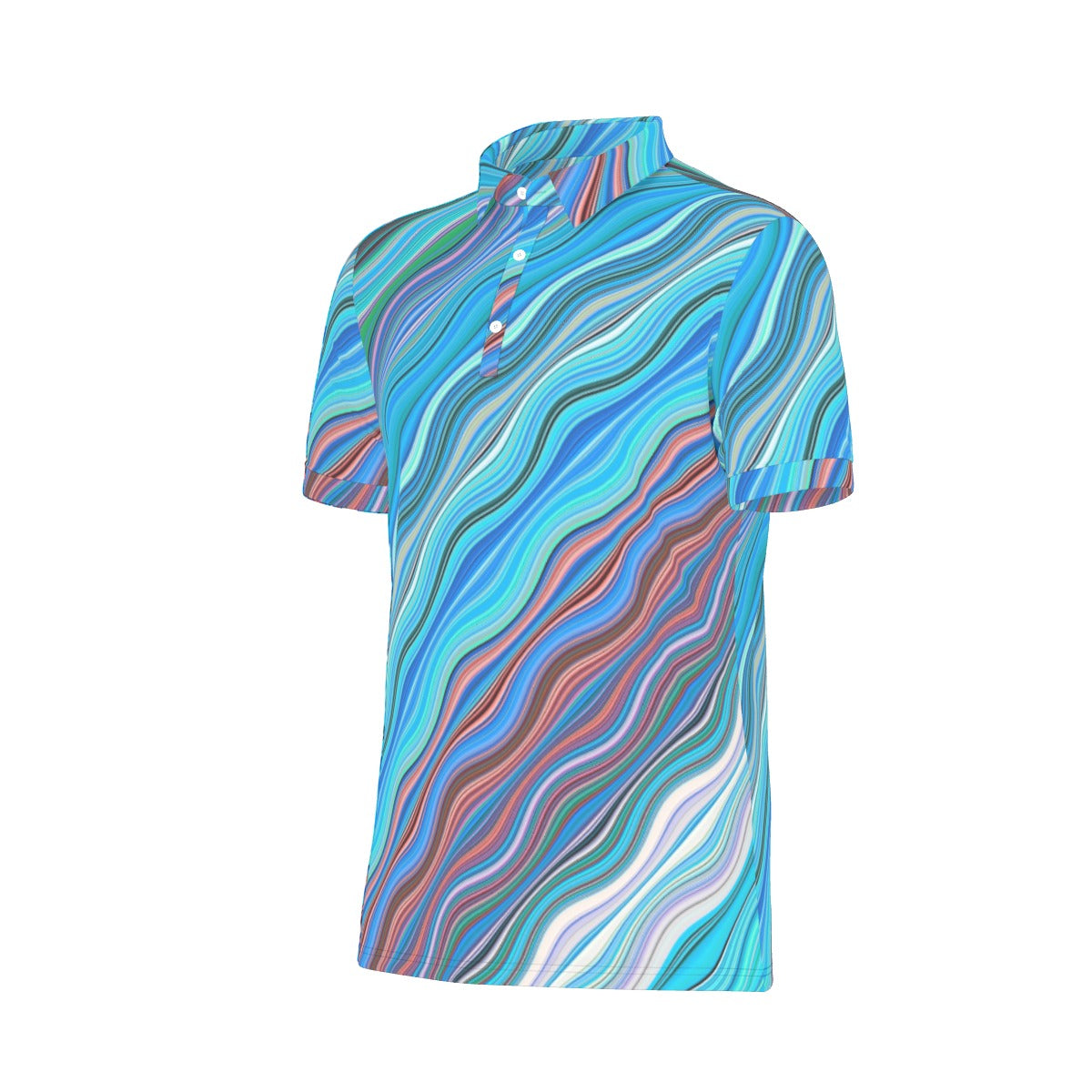 Swirling River Stretch Polo Shirt