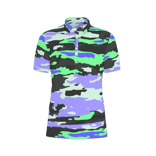 90's Camo Stretch Polo Shirt