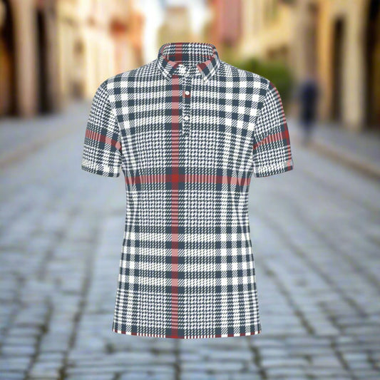 Uptown Plaid Stretch Polo Shirt