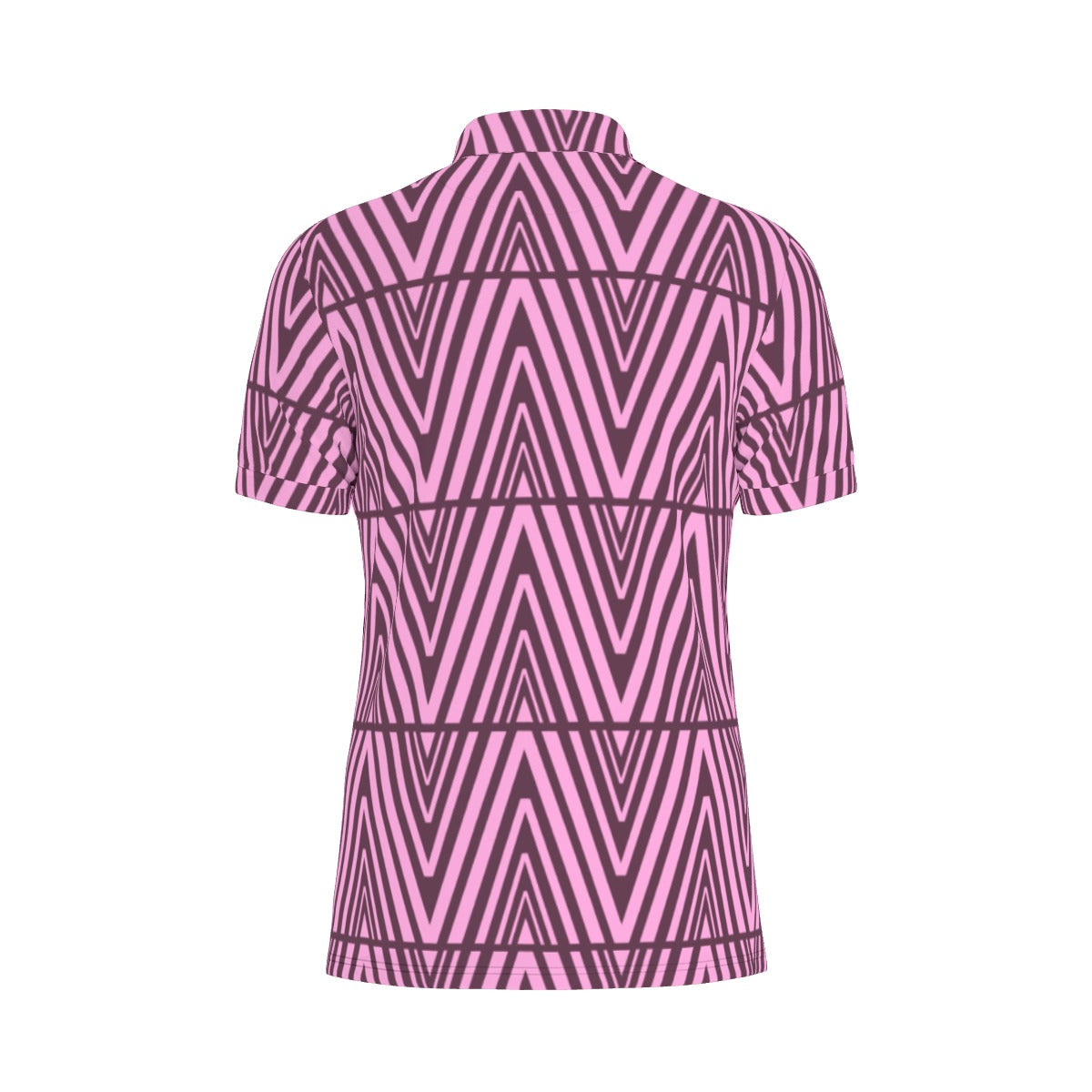 Zigzag Pink Stretch Polo Shirt