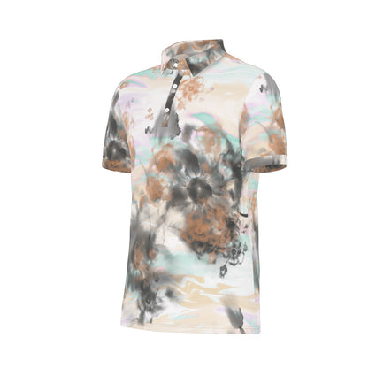 Muted Hues Watercolor Stretch Polo Shirt