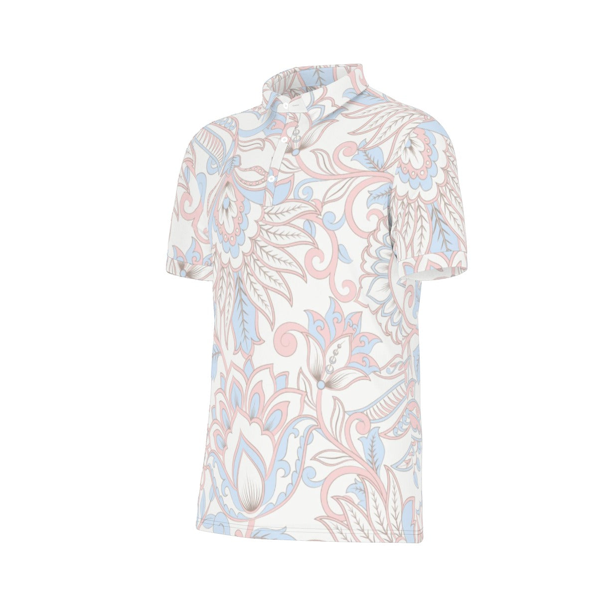 Pale Paisley Stretch Polo Shirt