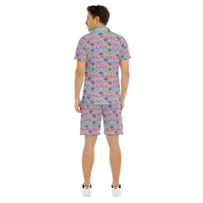 Tropicana Men's Short Sleeve Shirt Set with Shorts