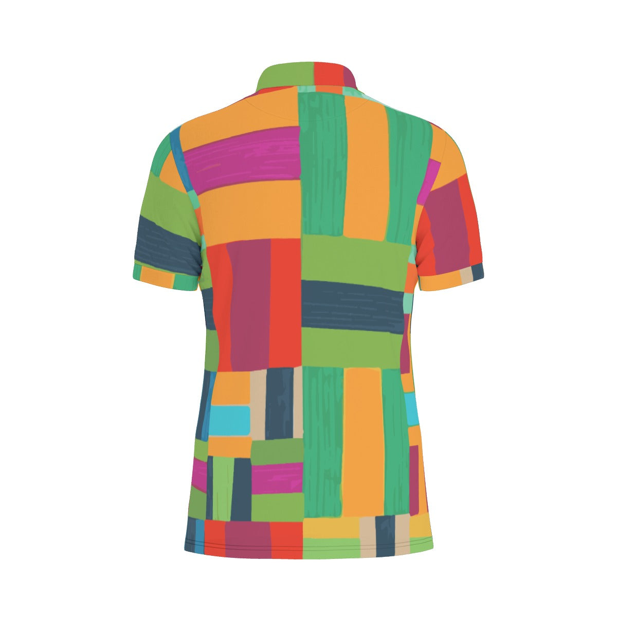 Vivid Patchwork Stretch Polo Shirt