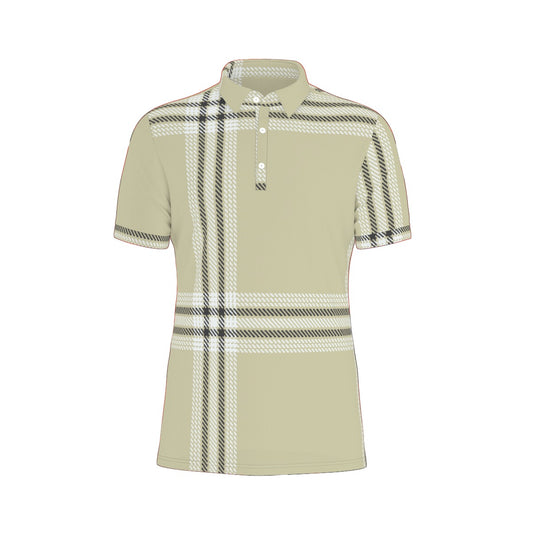 Retro Plaid Stretch Polo Shirt