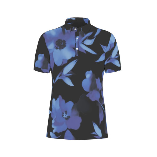 Blue Light Flora Stretch Polo Shirt