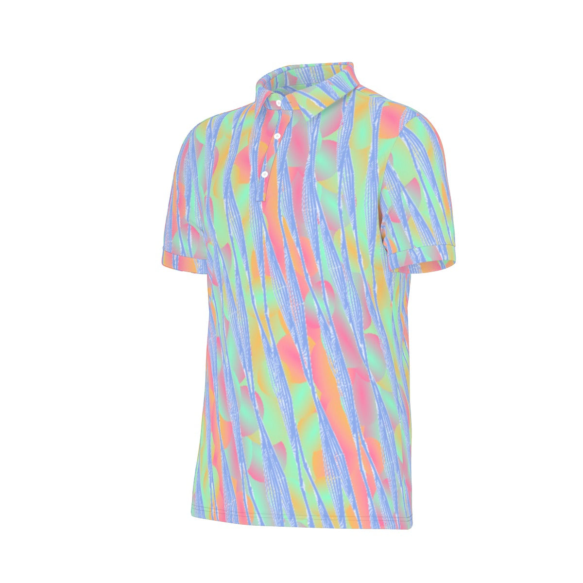 Neon Waves Stretch Polo Shirt