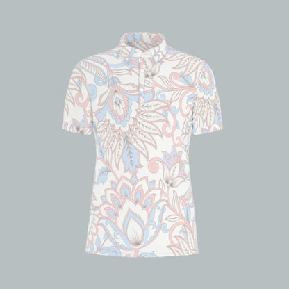 Pale Paisley Stretch Polo Shirt