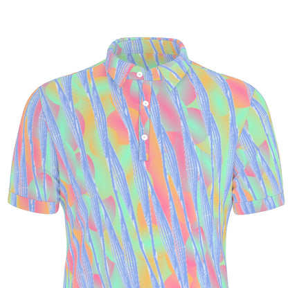 Neon Waves Stretch Polo Shirt