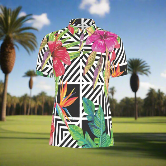 Tropical Geometry Stretch Polo Shirt