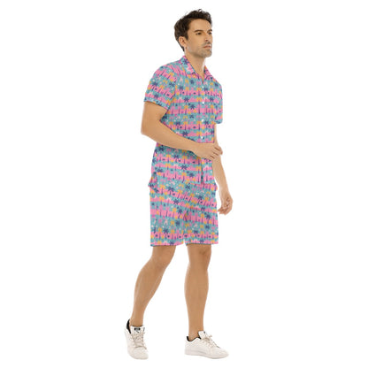 Tropicana Men's Short Sleeve Shirt Set with Shorts