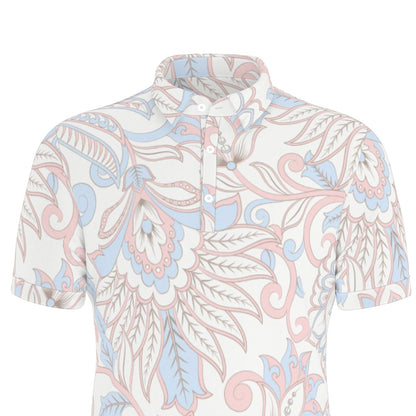 Pale Paisley Stretch Polo Shirt