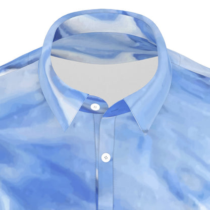 Cerulean Ripple Stretch Polo Shirt