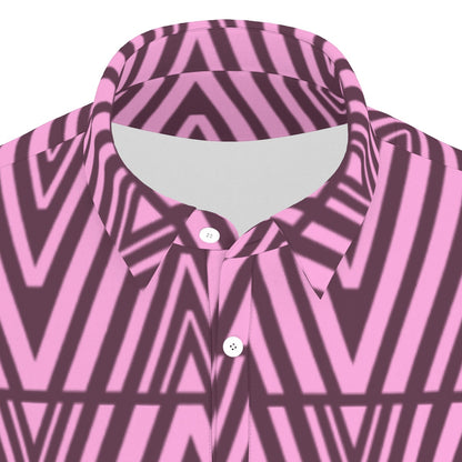 Zigzag Pink Stretch Polo Shirt